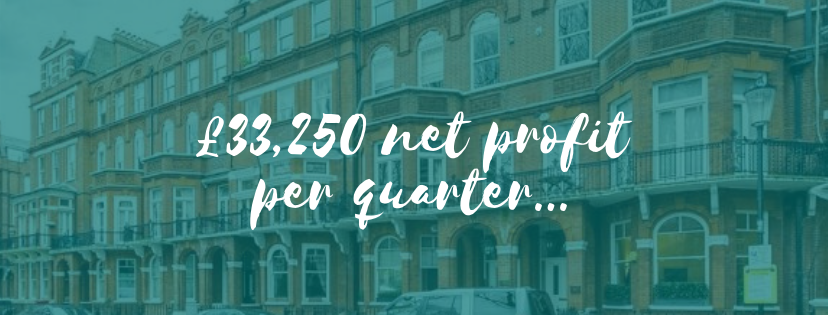 £33,250 net profit per quarter from one residential property